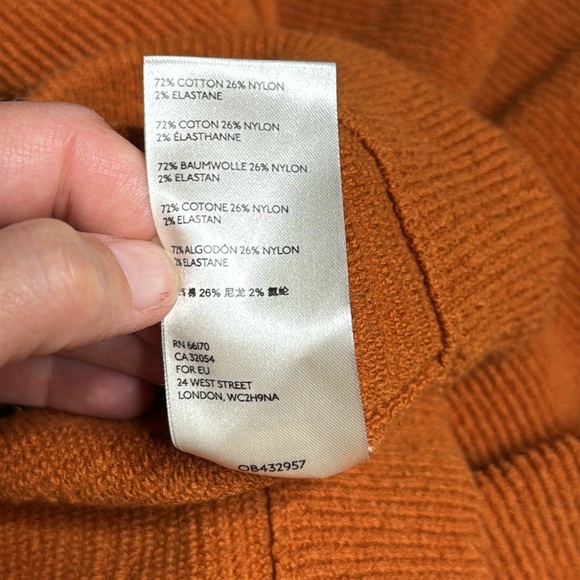 Free People Orange Cowl Neck Heavy Knit Sweater Size Medium - Picture 9 of 9